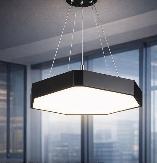 AHUJA INTERNATIONAL Modern Ceiling Chandelier Hanging Led Profile Pendant Light Fixture for Home Decor Office Light, Black Gym, 40 Watts 600 & 1200 MM Warm White, White, Natural White (3in1 color)