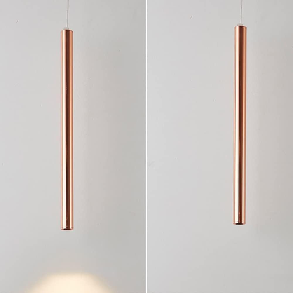 AHUJA INTERNATIONAL Modern Ceiling Long Tube Cylindrical Spotlight 7W Hanging Pendant Light Adjustable Height Lighting Fixture for Kitchen Dinning Room 400 mm, Warm White