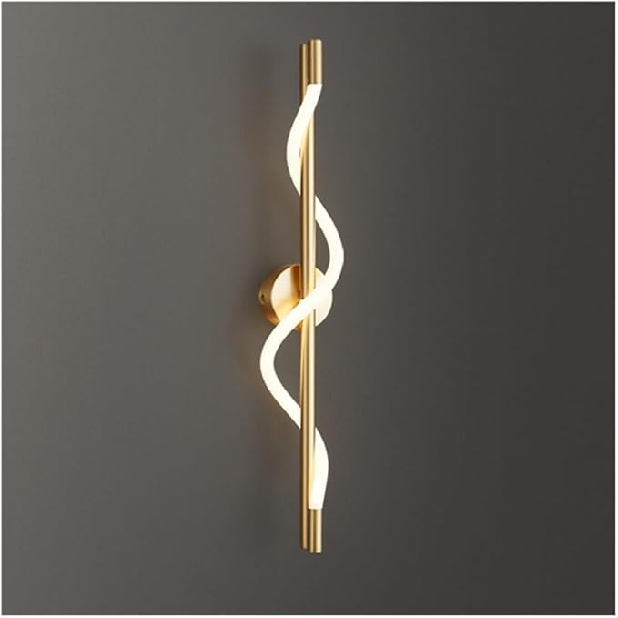 Ahuja International Elegant Spiral Design, Gold Finish, Warm White Light, Perfect for Living Room, Bedroom & Hallway Decor