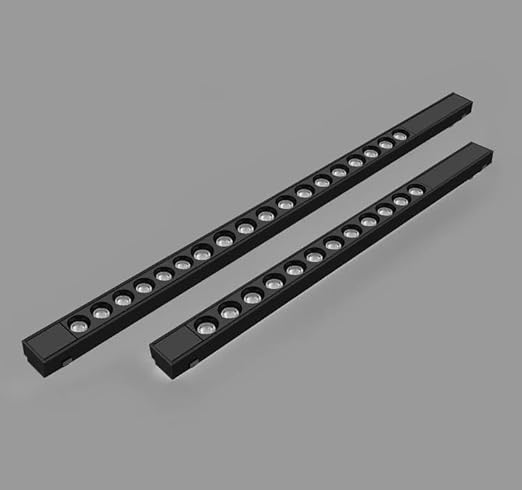 AHUJA INTERNATIONAL Cabinet Profile Light 12 Led Laser Blade Linear Black Body Black Reflector Spotlight for Indoor Lighting Aluminium Body Light