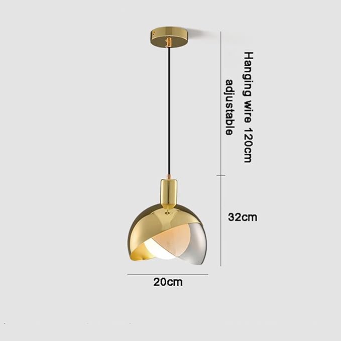 Ahuja International Modern Globe Pendant Light Nordic -Style Metal Glass Chandelier, Creative Personality Pendant Light Lampshade, E27 Snail Mouth Single Hanging Lamp, Bedroom Bedside Decoration Lighting Fixtures, Flush Mount Ceiling Lamp (GOLD/ROSE GOLD)