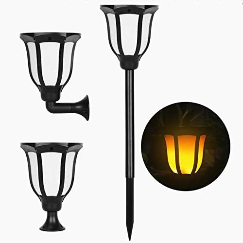 Ahuja International Solar Lights Outdoor Waterproof Dancing Fire Mashaal Flame Light, Wall Mount 3 Option to Install Landscape Lighting Dusk to Dawn Auto On/Off Security Torches