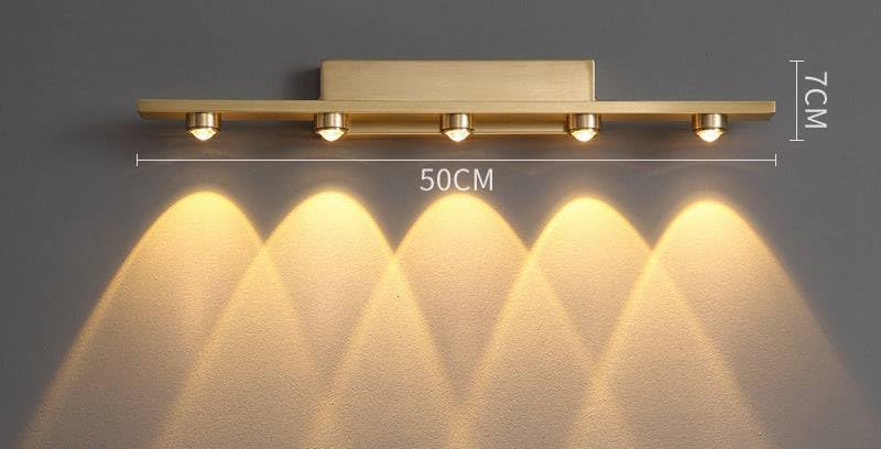 AHUJA INTERNATIONAL Modern LED Wall Sconce Mirror Light Brass Gold Finish Hardwired Vanity Light Fixture for Bathroom Mirror, Bedroom, Living Room, Hallway, Accent Home Wall Lihght