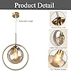 AHUJA INTERNATIONAL Simple Ball LED Round Pendant Lighting Metal Material Hollow Mini Chandelier Gold Finish Hanging Lamp Adjustable Cord Ceiling Lamp Energy Saving Light Fixture