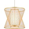 AHUJA INTERNATIONAL Bamboo Woven Parchment Lampshade Wicker Chandelier Hand Woven Bamboo Art Creative Ceiling Hanging Light Home&Hallway Adjustable Ceiling Light Fixture for Living Room Restaurant Dining Room