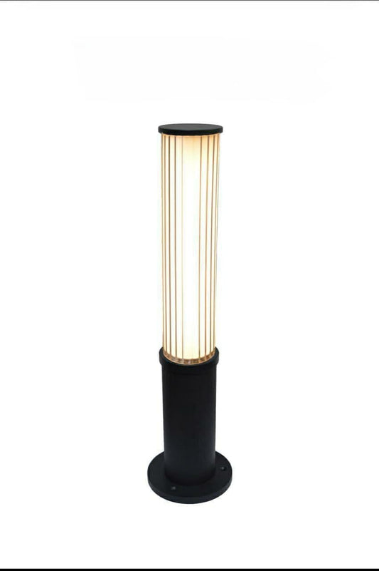AHUJA INTERNATIONAL Modern Bollard Garden Light 18W Cylindrical Shape Black Body Outdoor Light Fixture for Outdoor Pathways, Lawns, Entrances, Driveways, and Landscape Light Warm White