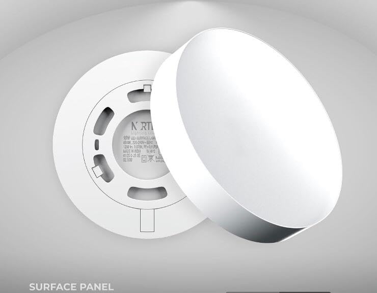 AHUJA INTERNATIONAL Round Slim Surface Panel Downlight 10W, Flush Mount Ceiling Light, Energy Efficient Fixture for Home, Office, Closet, Dining Room, 2 Year Warranty Pack of 1