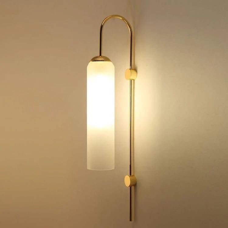 AHUJA INTERNATIONAL Luxury Modern Glass Wall Light with Metal Finish Decorative Indoor Wall Lamp for Bedroom, Living Room, Hotel & Cafe, Bar Warm Ambient Lighting Bulb Not Included , Frosted Glass Pack of 1