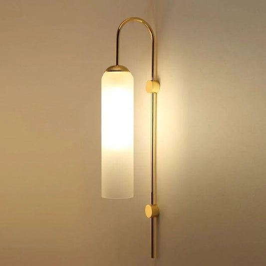 AHUJA INTERNATIONAL Luxury Modern Glass Wall Light with Metal Finish Decorative Indoor Wall Lamp for Bedroom, Living Room, Hotel & Cafe, Bar Warm Ambient Lighting Bulb Not Included , Frosted Glass Pack of 1