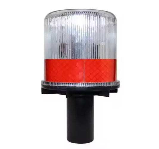 AHUJA INTERNATIONAL Solar High-Visibility Road Safety Signal Positioning Traffic 3W Cone Road Construction Guardrail Solar Blinker Warning Light with Emergency Beacon Flashing Light