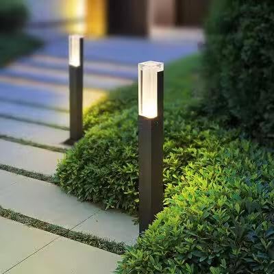 AHUJA INTERNATIONAL Modern Sleek Rectangular 2ft Bollard Garden Light Black Outdoor Post Light Ip65 Household Waterproof Pole Lantern Lamp Pillar Warm White,Garden Light (2 Year Warranty)