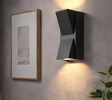 AHUJA INTERNATIONAL Black Wall Sconce Outdoor Wall Light 5W Up Down for Bedroom, Living Room, Café, Restaurant, Hallway, Kitchen & Outdoor Area Wall Light Warm White