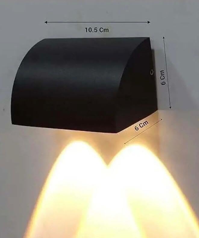 AHUJA INTERNATIONAL Modern Black Aluminium Wall Light Fixture for Waterproof Outdoor Wall Lamp for Garden, Balcony, Patio, Corridor & Home Decor Wall Light