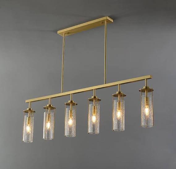 Ahuja International Modern Top Grade Chandeliers Ceiling Pendant light 6 Light Brass Antique Gold Crackle Amber Glass Chandelier Ceiling Light Hanging