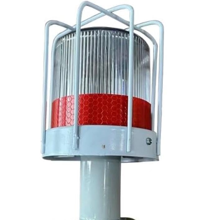 AHUJA INTERNATIONAL Solar High-Visibility Road Safety Signal Positioning Traffic 3W Cone Road Construction Guardrail Solar Blinker Warning Light with Emergency Beacon Flashing Light