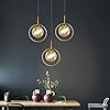 AHUJA INTERNATIONAL Simple Ball LED Round Pendant Lighting Metal Material Hollow Mini Chandelier Gold Finish Hanging Lamp Adjustable Cord Ceiling Lamp Energy Saving Light Fixture