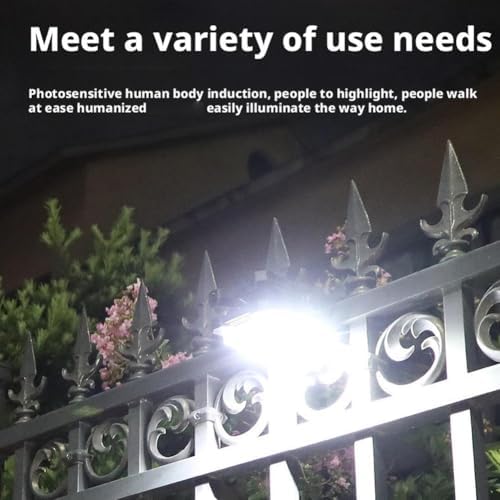 Ahuja International Solar Modern Fence Clip Cob 10W with Motion Sensor 3 Modes Security Light Solar Powered Waterproof Wall Lights with Smart Night Auto Lightings, and Decorative Garden,Yard Light