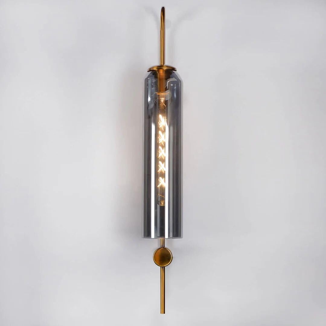 AHUJA INTERNATIONAL Luxury Modern Glass Wall Light with Metal Finish Decorative Indoor Wall Lamp for Bedroom, Living Room, Hotel & Cafe, Bar Warm Ambient Lighting Bulb Not Included , Smokey Glass Pack of 1