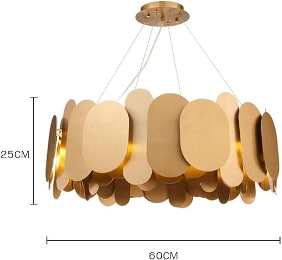 Ahuja international   Crystal Led Copper Chandelier For Living Room Chandelier - Postmodern Minimalist Villa Hall LED Chandelier, Brass Color, Stainless Steel, LED  Living Room, Bedroom, Dining Room  Good Material