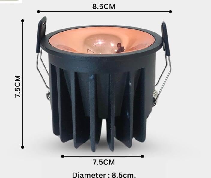 AHUJA INTERNATIONAL Premium Cob Spot Cabinet Ceiling Rose Gold ReflectorLight, Optical Cob, Elegant Spaces with The Brilliance and Beauty of The All-New Premium Cob Light