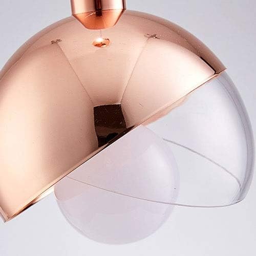 Ahuja International Modern Globe Pendant Light Nordic -Style Metal Glass Chandelier, Creative Personality Pendant Light Lampshade, E27 Snail Mouth Single Hanging Lamp, Bedroom Bedside Decoration Lighting Fixtures, Flush Mount Ceiling Lamp (GOLD/ROSE GOLD)