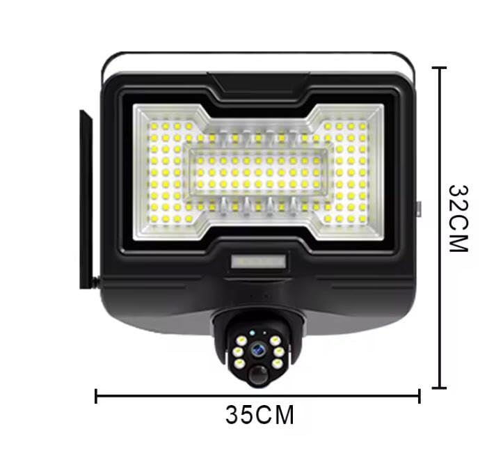 Ahuja International Yodha WiFi Solar CCTV with 150W Solar Flood Light, 5MP FHD PTZ Security Camera, Human Detection, Two-Way Audio, Night Vision, 360° Rotation, IP66 V380 Pro App, 256GB SD Support