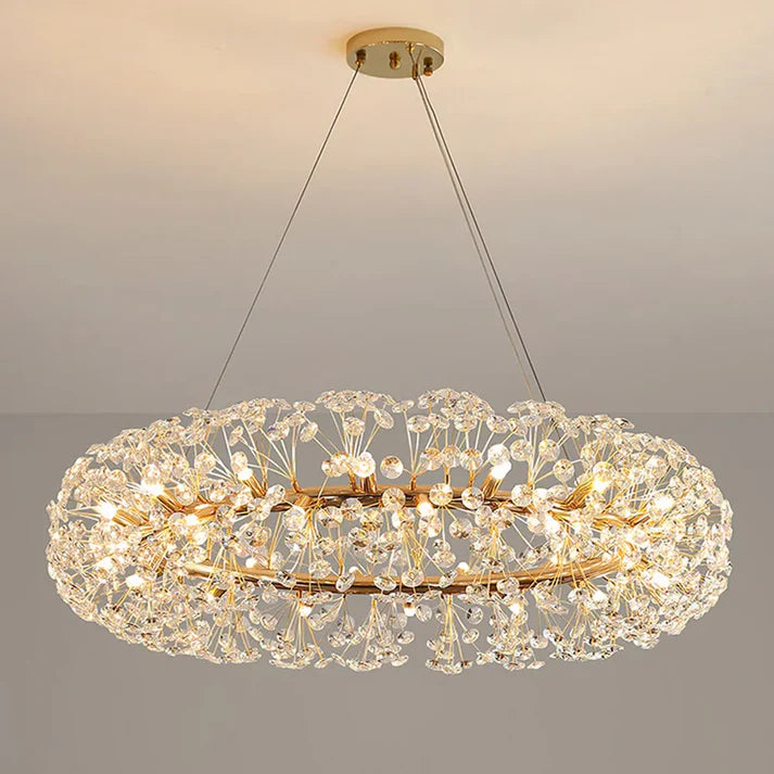 Ahuja International Crystal Design Glass Modern Led Chandelier 800Mm Ring - Warm White