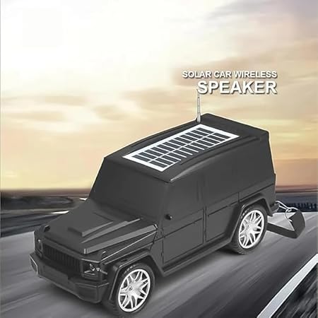 AHUJA INTERNATIONAL G-Wagon Car Shaped & Solar Powered Bluetooth Speaker Portable 3D Bass Speaker with Rechargeable Battery, FM, USB, TF Card Support (1 PC)