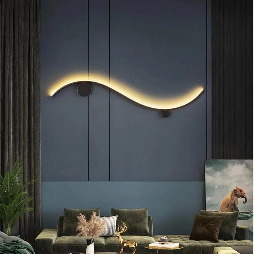 AHUJA INTERNATIONAL Luxury Gold Finish Modern Wall Sconce Light 600mm Long Tube Profile Wall Light for Indoor Decorative Bedroom Bedside Wall Light Lamp
