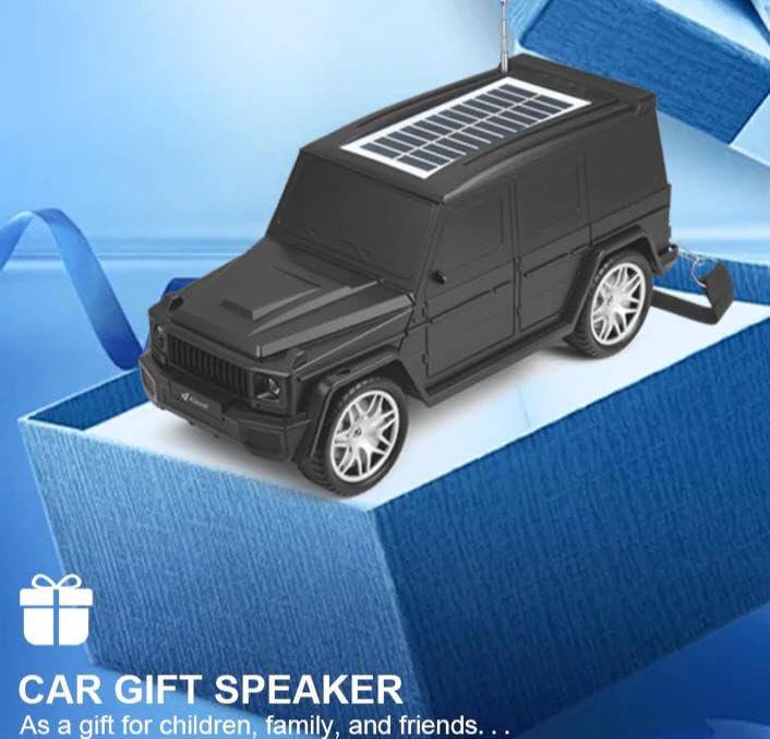 AHUJA INTERNATIONAL G-Wagon Car Shaped & Solar Powered Bluetooth Speaker Portable 3D Bass Speaker with Rechargeable Battery, FM, USB, TF Card Support (1 PC)