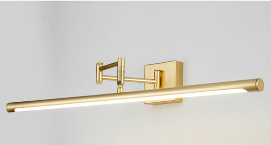 AHUJA INTERNATIONAL Modern Brass Body Retro Vintage Style 12W Adjustable Wall Light Mirror Vanity Photo Frame Swing Arm Vanity Over Cabinet Lighting for Home, Hotel, Salon & Spa Wall Light