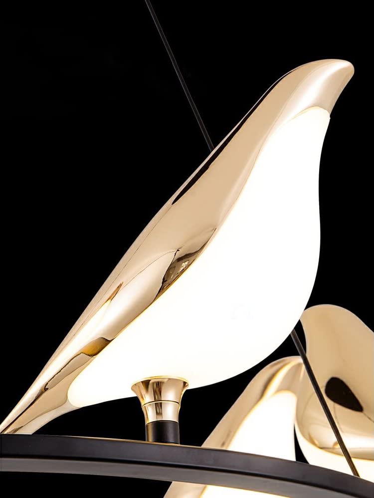 AHUJA INTERNATIONAL LED 5-LIGHT BIRD GOLD HANGING PENDANT CEILING LIGHT - WARM WHITE