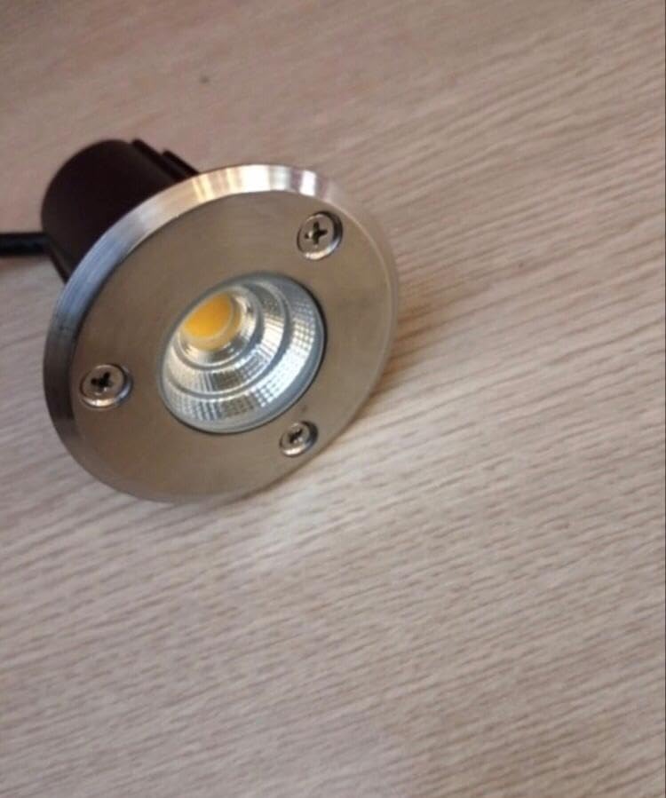 AHUJA INTERNATIONAL Ground Burial Outdoor Path Light Stainless Steal Plate Aluminum Body 220V Direct IP65 Underground Light Buried Recessed Floor Outdoor Lamp Warm White ,2 Year Warranty