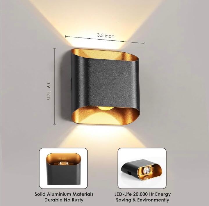 AHUJA INTERNATIONAL Wall Light Waterproof Home Decoration – Up Down Wall Lamp | IP65 Outdoor Fancy Wall Lights for Balcony,Gate,Elevation,Garden, Decorative Wall Mount Light