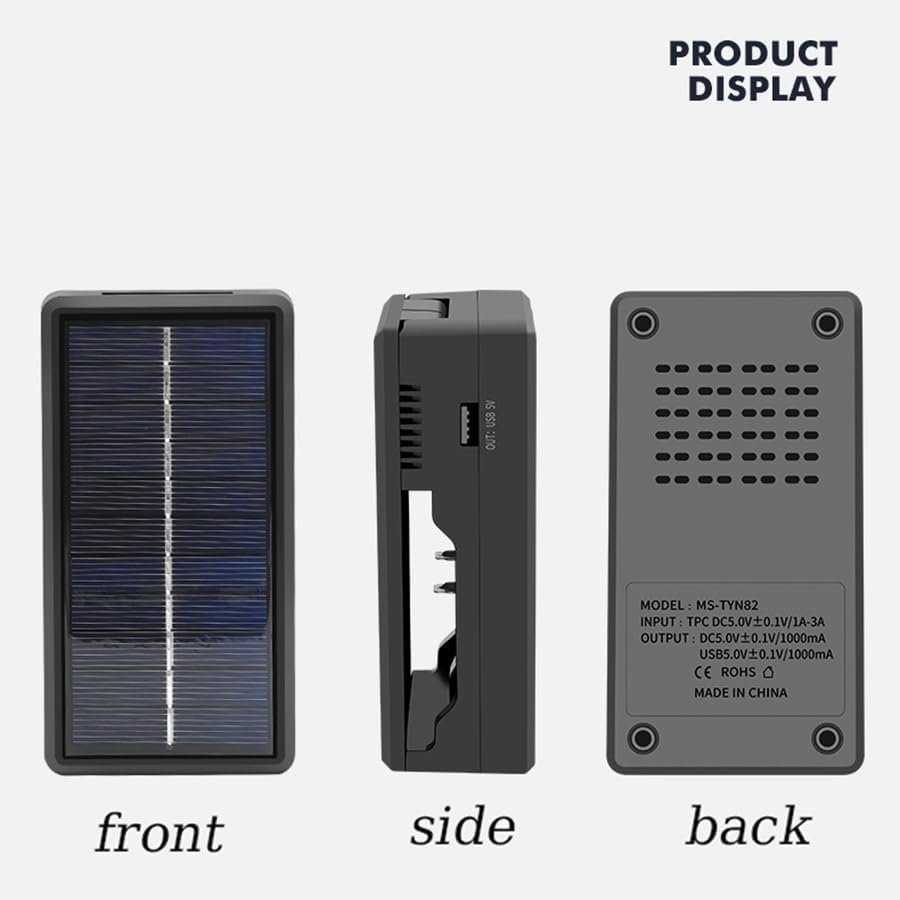 Ahuja International Solar Universal Dual Battery Charger Case Box,Battery Charger Multi Munctional Type C Intelligent Lithium Battery Holder for 26650,21700,18650,18500,16340,14500 Battery Boxs