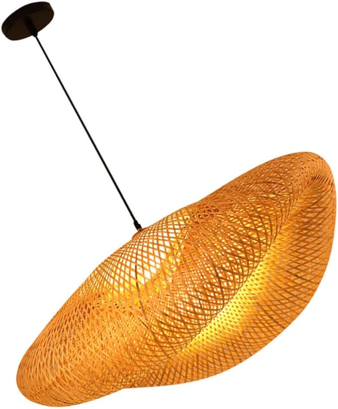 AHUJA INTERNATIONAL Bamboo Pendant Lights Weaving Bamboo Lamp, Rattan Lamp Shade Pendant Lamp Shade Hanging Lamp Shades Ceiling Light Decor Bamboo Woven Ceiling Lights