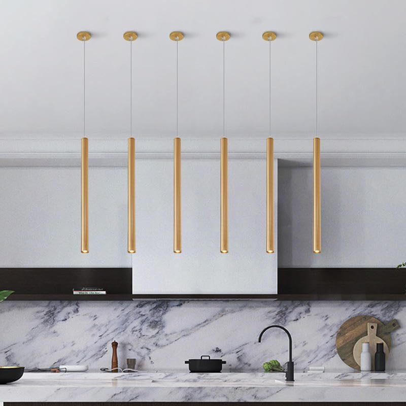 AHUJA INTERNATIONAL Modern Ceiling Long Tube Cylindrical Spotlight 7W Hanging Pendant Light Adjustable Height Lighting Fixture for Kitchen Dinning Room 400 mm, Warm White