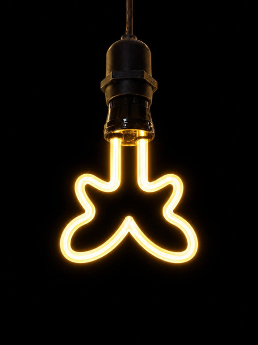 AHUJA INTERNATIONAL 4W Edison Filament Decorative Neon Shape Bulb Vintage Designer Bulb for Home Decor, Cafe, Restaurant, Bedroom, Living Room Energy Efficient,Warm White Model D Pack of 1