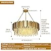 AHUJA INTERNATIONAL LED Chandeliers, LED Postmodern Round Golden Stainless Steel Crystal Chandelier Lighting Lustre Suspension Luminaire Lampen Compatible with Dinning Room,Ceiling Chandelier