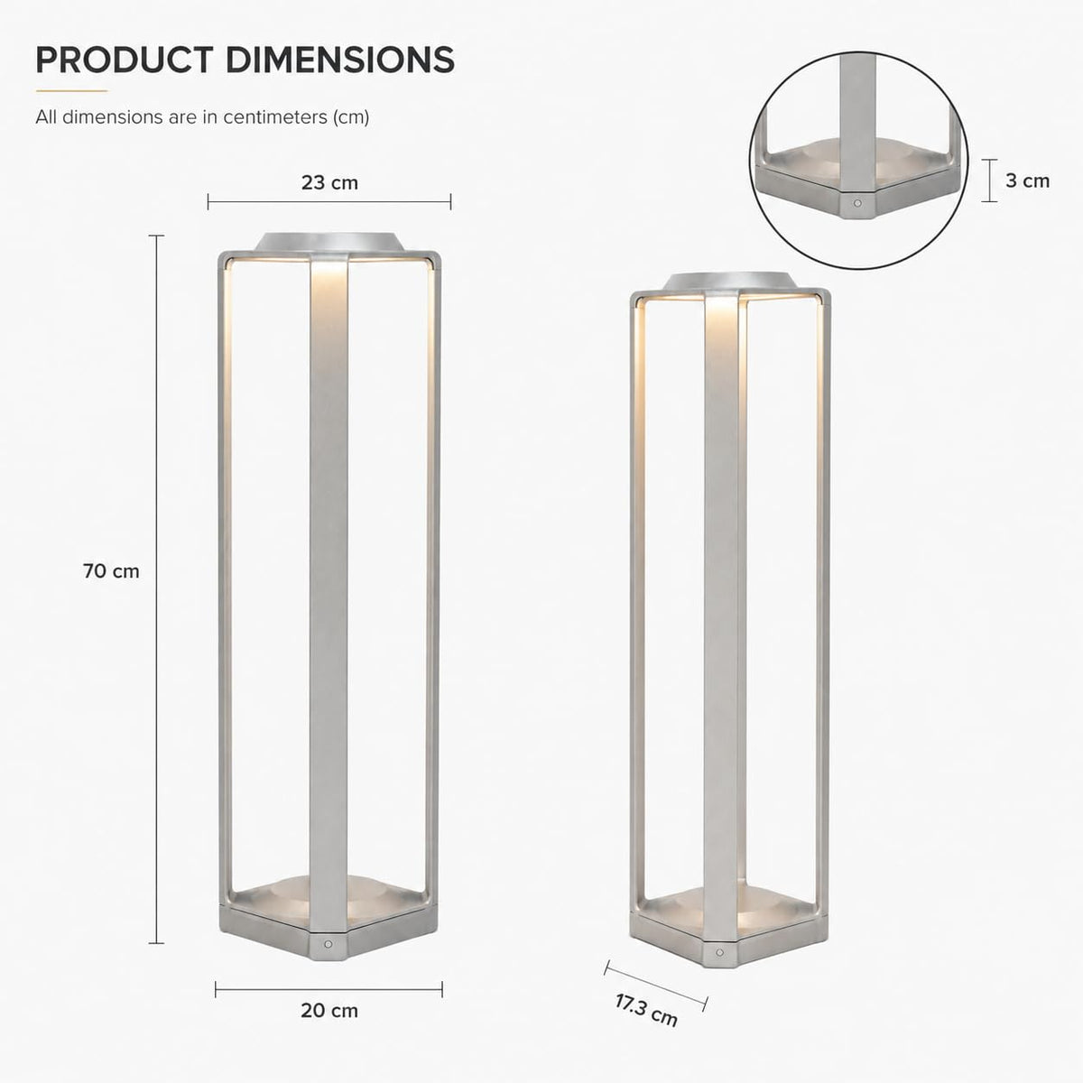 AHUJA INTERNATIONAL Modern Outdoor Bollard Light Sleek Grey Body Landscape Lamp Warm White for Garden, Pathway & Driveway Lawn, Park, Walkway & Décor Weather-Resistant Pillar Light Big Lamp,  Pack of 1