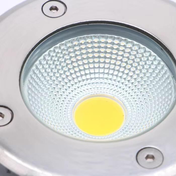 AHUJA INTERNATIONAL Ground Burial Outdoor Path Light Stainless Steal Plate Aluminum Body 220V Direct IP65 Underground Light Buried Recessed Floor Outdoor Lamp Warm White ,2 Year Warranty