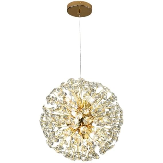 Ahuja International Gold Crystal Ball Pendant Chandelier Ceiling Lights Hanging - Warm White Crystal LED Chandelier/Jhoomer For Living and Home Decor