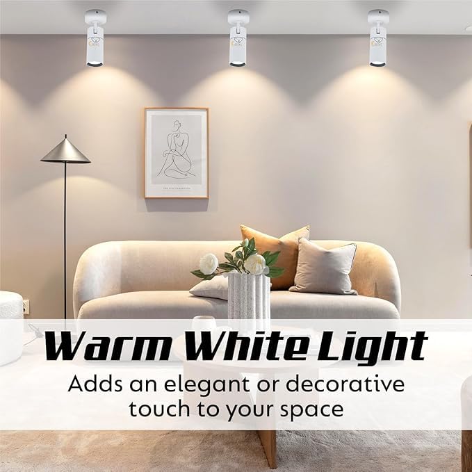 AHUJA INTERNATIONAL Wall Spot Light,10 Watts, Adjustable Rotational,360 Degree Cylindrical Shape Focus/Track/Cob for Home, Bedroom,Display,2 Year Warranty White