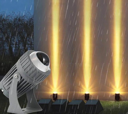 AHUJA INTERNATIONAL Modern Landscape Beam Spot Focus Floor Light Grey Body Outdoor Waterproof Light Corded Electric Long Distance Straight Beam Spot Focus Light 24 Watts Garden Light Warm White