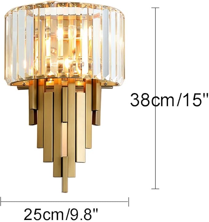 Ahuja International Wall Lamps Gold Crystal Wall Light Postmodern Crystal Wall Lamp Modern Crystal Vanity Lighting Elegant Luxury Wall Sconces lamp