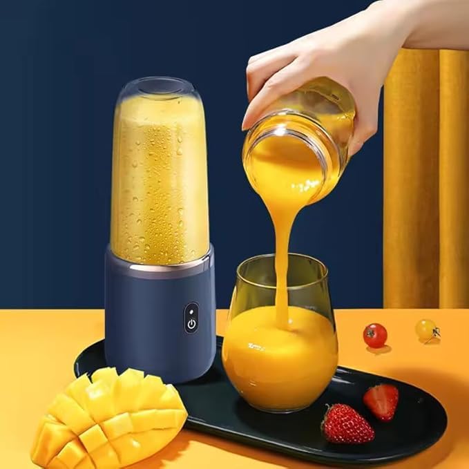 Ahuja International Portable Blender for Smoothies Juices 400ML Compact Jar Soft Fruits 40W Motor Crushes Ice Auto-Stop After 40s 1500mAh Juicer Built-in Jar Rechargeable Mini Blender Bottle Mixer