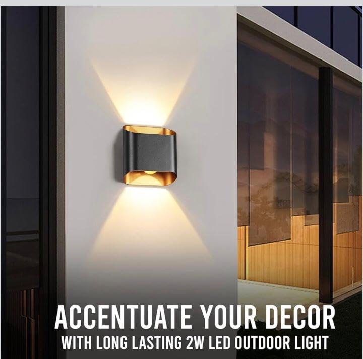 AHUJA INTERNATIONAL Wall Light Waterproof Home Decoration – Up Down Wall Lamp | IP65 Outdoor Fancy Wall Lights for Balcony,Gate,Elevation,Garden, Decorative Wall Mount Light