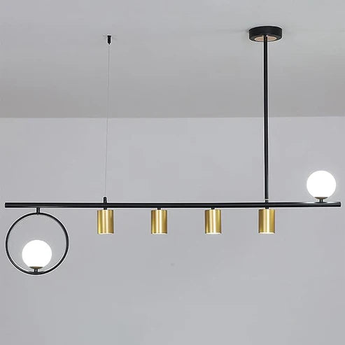 Ahuja international Lights Creative Strip Geometric Line Chandelier- Black