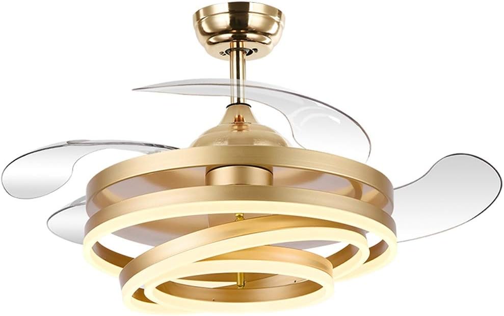 Ahuja international  Invisible Golden Rings Ceiling Fan Chandelier with Remote Control Retractable ABS Blades