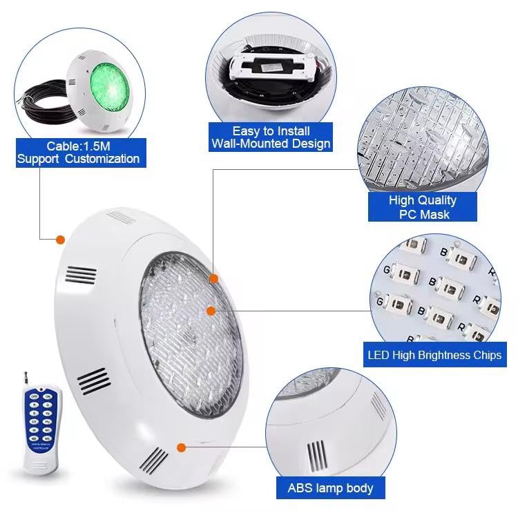 AHUJA INTERNATIONAL Swimming Pool Lights Plastic 12W Underwater Waterproof Wall Mounted Night Swimming Pool Bright White Light with Driver Pool Light